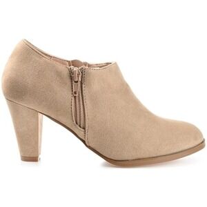 Journee Collection Womens Sanzi Kitten Heel Booties - TAUPE 8 1/2 New